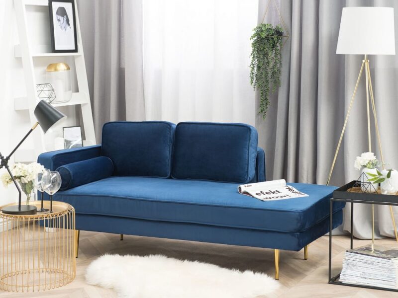 Beliani Chaise Longue en Velours Bleu Marine — Test & Avis