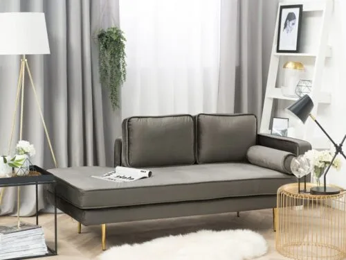 Beliani chaise longue en velours gris taupe : test, design et confort au quotidien - Canapé Beliani
