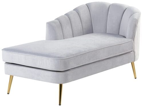 Beliani Chaise Longue Gris : rétro & glamour, confort qui dure Beliani Chaise Longue Gris : rétro & glamour, confort qui dure
