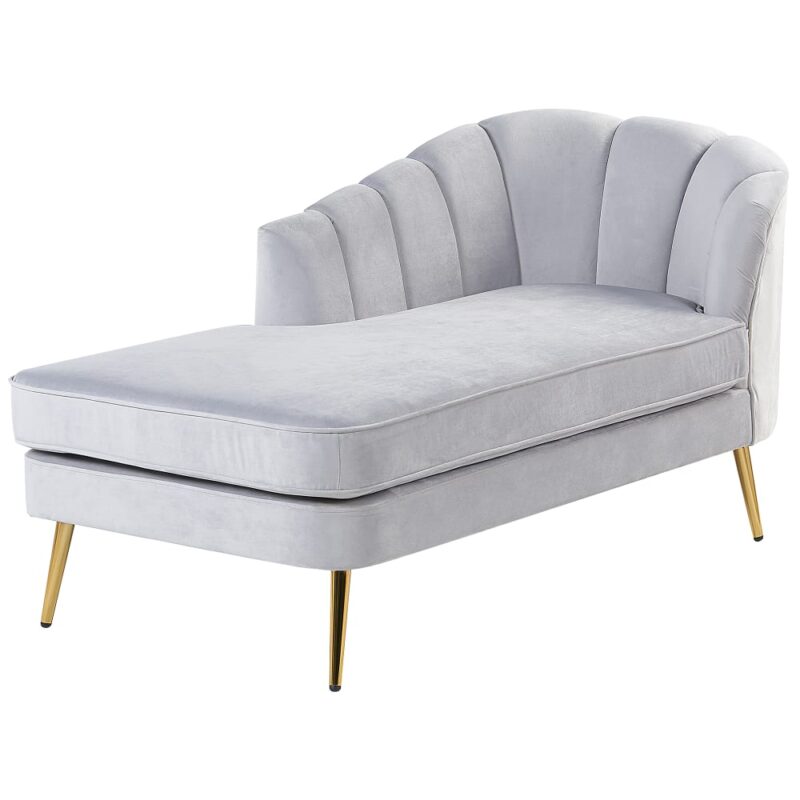 Beliani Chaise Longue Gris : rétro & glamour, confort qui dure