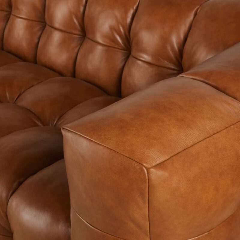 canape-lilo-maison-du-monde-cuir-camel-cotecanape.fr (1) Zoom sur le canapé Lilo - Canapé nuage 3/4 places en cuir camel