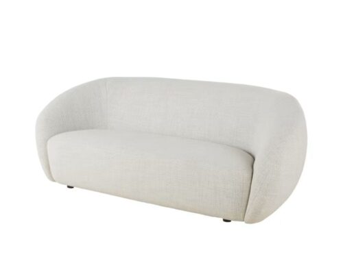 Mallow - Canapé arrondi 3 places en textile tramé greige