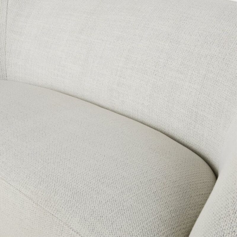Assise du Mallow - Canapé arrondi 3 places en textile tramé greige