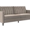 Dorel Home : test du canapé‑lit moderne en velours taupe (couchage extensible)