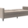 Dorel Home : test du canapé‑lit moderne en velours taupe (couchage extensible)