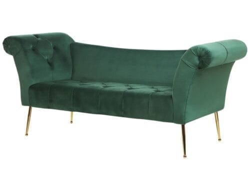Élégante et distinctive : la chaise longue Beliani en velours vert
