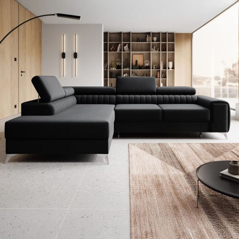 INTENSE DECO – Test du grand canapé d’angle gauche en velours noir