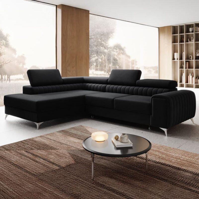 INTENSE DECO – Test du grand canapé d’angle gauche en velours noir