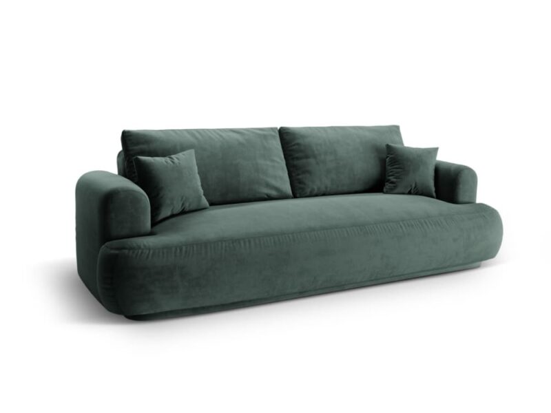 Micadoni Home — Test du canapé velours vert convertible - mise en situation