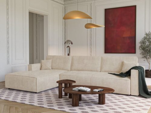 Premium Interiors KELY : le canapé beige qui cache bien son jeu - vue détaillée