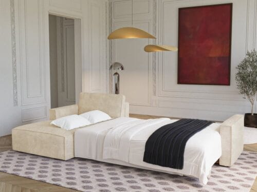 Premium Interiors KELY : le canapé beige qui cache bien son jeu