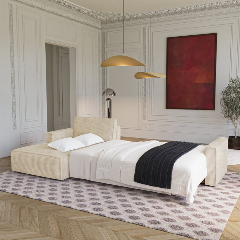 Premium Interiors KELY : le canapé beige qui cache bien son jeu