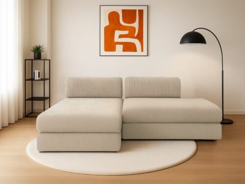 Repensez votre espace avec le canapé d'angle convertible 5 places Kimo - vue détaillée