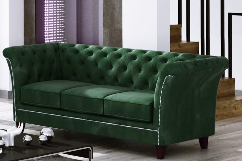 S-Style Chesterfield en velours vert bouteille : notre test complet (237 cm)