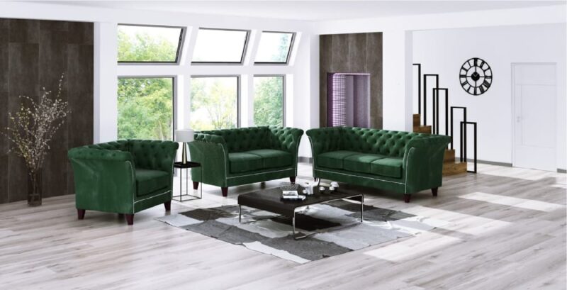 S-Style Chesterfield en velours vert bouteille : notre test complet (237 cm)