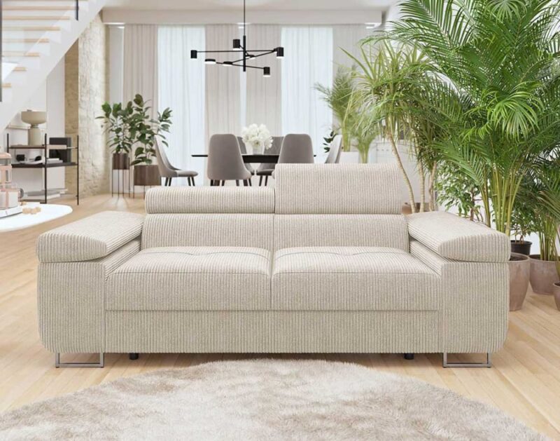 Test & avis – Canapé 2 places PABLO Best Mobilier (velours côtelé, têtières)