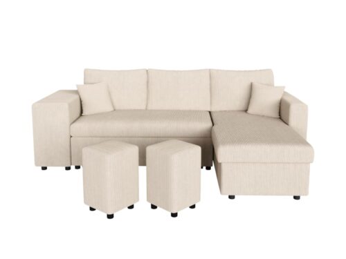 & avis – Canapé d’angle réversible convertible OSLO en velours côtelé (Beige) – Usinestreet - CoteCanape.fr