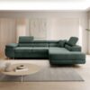 Test & avis — INTENSE DECO Marius : canapé d’angle droit convertible en velours côtelé vert