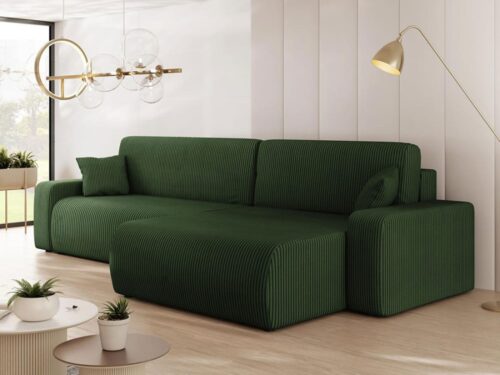 Best Mobilier Artemisa : le canapé d’angle convertible en velours côtelé qu’on attendait - mise en situation