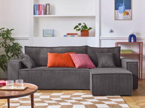 Test Best Mobilier Cezanne : le canapé d’angle réversible et convertible qui mise sur le velours côtelé