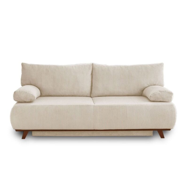 Test Best Mobilier Cristal (3 places) : velours côtelé, convertible