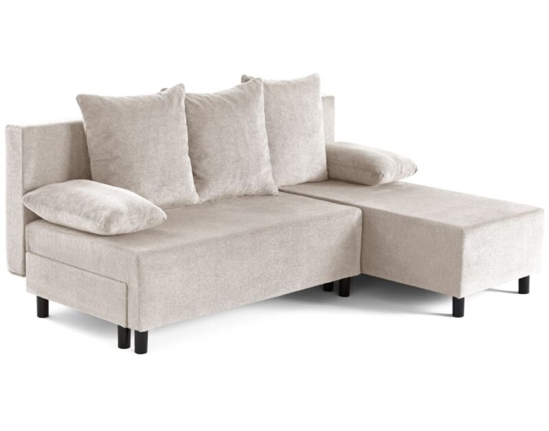 Test Best Mobilier Gloria : canapé d’angle convertible réversible (Beige)