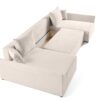 Test Best Mobilier Mike – Canapé panoramique 7 places convertible en velours (Beige)