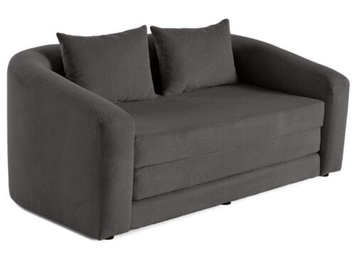 Best Mobilier Nuvia – Canapé convertible 2 places en velours texturé (Gris) - vue détaillée