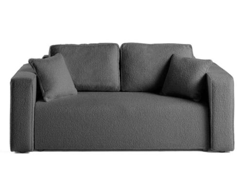 Best Mobilier Topaze : canapé 2 places en tissu bouclette (Gris) - CoteCanape.fr