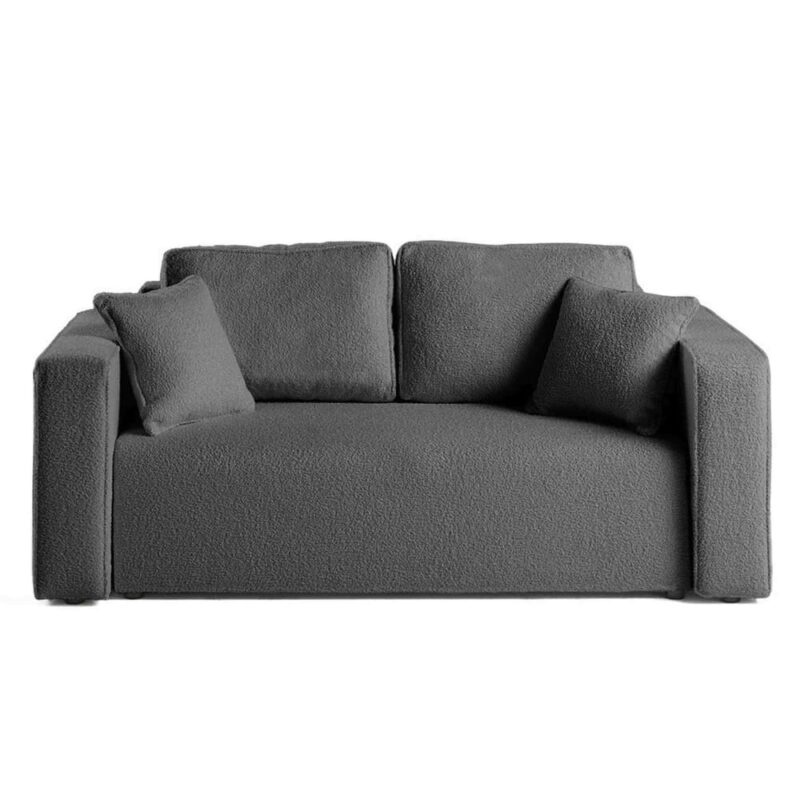 Test Best Mobilier Topaze : canapé 2 places en tissu bouclette (Gris)