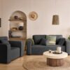 Test Best Mobilier Topaze : canapé 2 places en tissu bouclette (Gris)