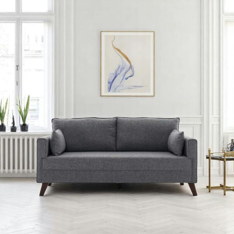 Test – Canapé 2 places gris chiné SPLIT (dos droit) – Pier Import