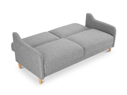 Test, Canapé convertible 3 places JULIA en tissu gris clair (MOBILIER
