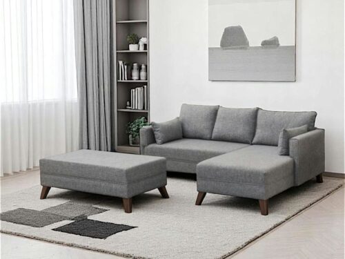 – Canapé d’angle convertible gris côté droit SPLIT (Pier Import) - CoteCanape.fr