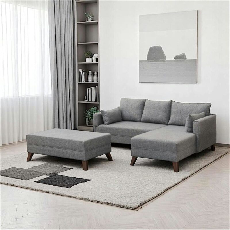 – Canapé d’angle convertible gris côté droit SPLIT (Pier Import) - CoteCanape.fr