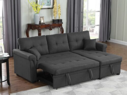 — Canapé d’angle convertible Toronto gris foncé (Concept Usine) - CoteCanape.fr