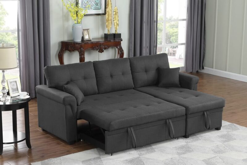 Test — Canapé d’angle convertible Toronto gris foncé (Concept Usine)