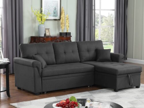 — Canapé d’angle convertible Toronto gris foncé (Concept Usine) - vue détaillée