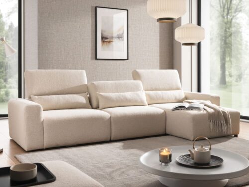 – Canapé d’angle droit 3 places Velano Beige (Petits meubles) - vue détaillée