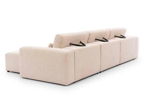 Test, Canapé d’angle droit 3 places Velano Beige (Petits meubles)
