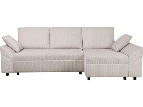 – Canapé d’angle en velours côtelé « Vaugirard II » (3 places, Beige) – Habitat & Jardin - CoteCanape.fr