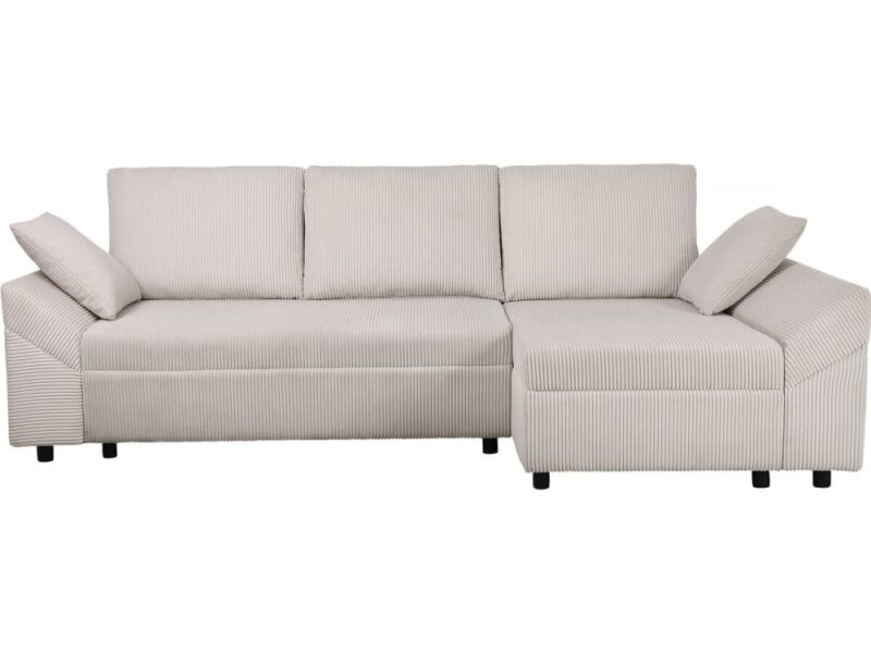 – Canapé d’angle en velours côtelé « Vaugirard II » (3 places, Beige) – Habitat & Jardin - CoteCanape.fr