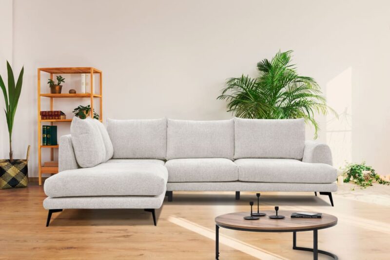 – Canapé d’angle gauche Adria (Courtois Laville) : 5 places, moderne, industriel - vue détaillée