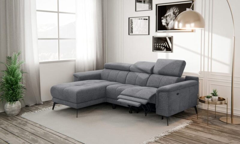 Courtois Laville FIERO : canapé d’angle 3 places, relax électrique - vue détaillée