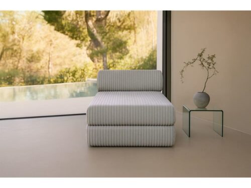 Test de la méridienne convertible Kimo en velours côtelé XL (Gris)