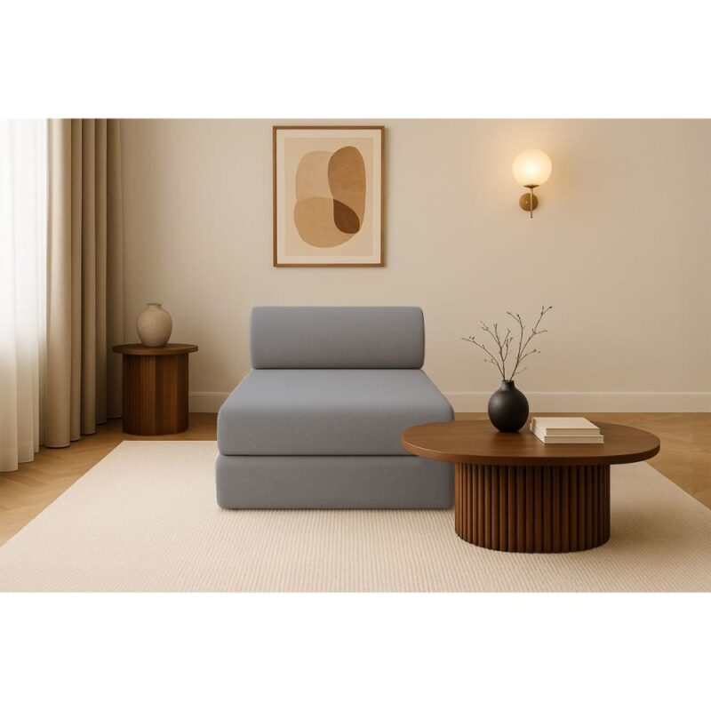 Test de la méridienne convertible Kimo (Gris) : légère, modulable, 100% mousse