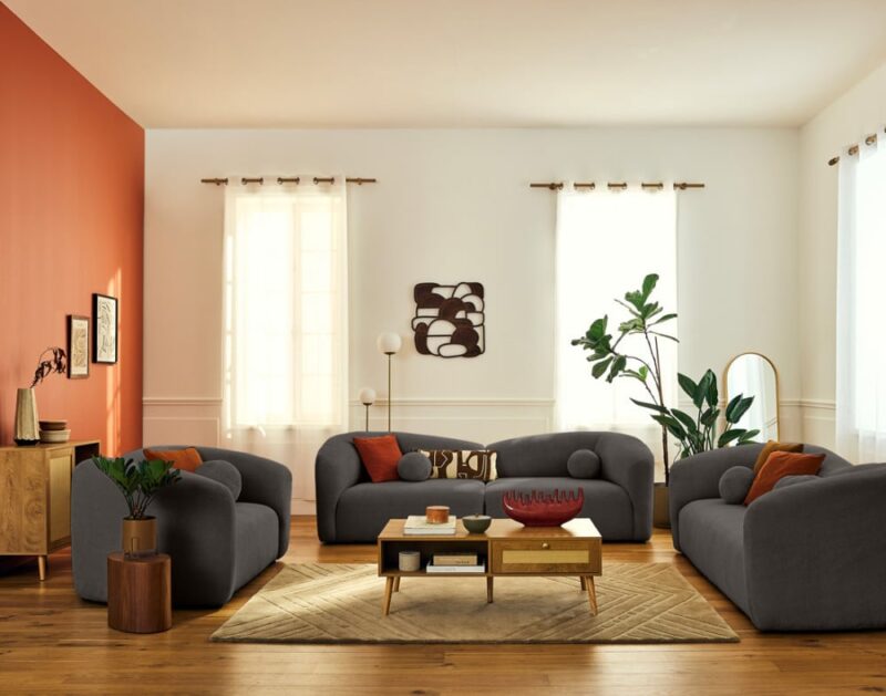 Test du canapé 3 places Charles en velours texturé – Lisa Design