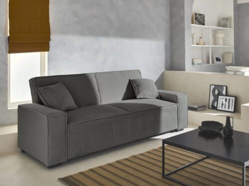 canapé 3 places FEEL de sweeek : velours côtelé, convertible et dossier inclinable - vue détaillée