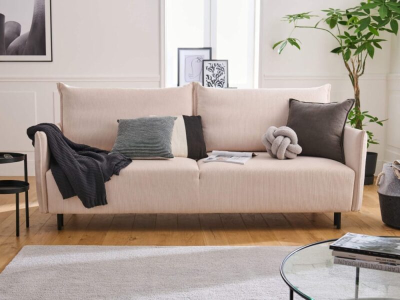 Test du canapé 3 places Valentina (Lisa Design) – velours côtelé convertible