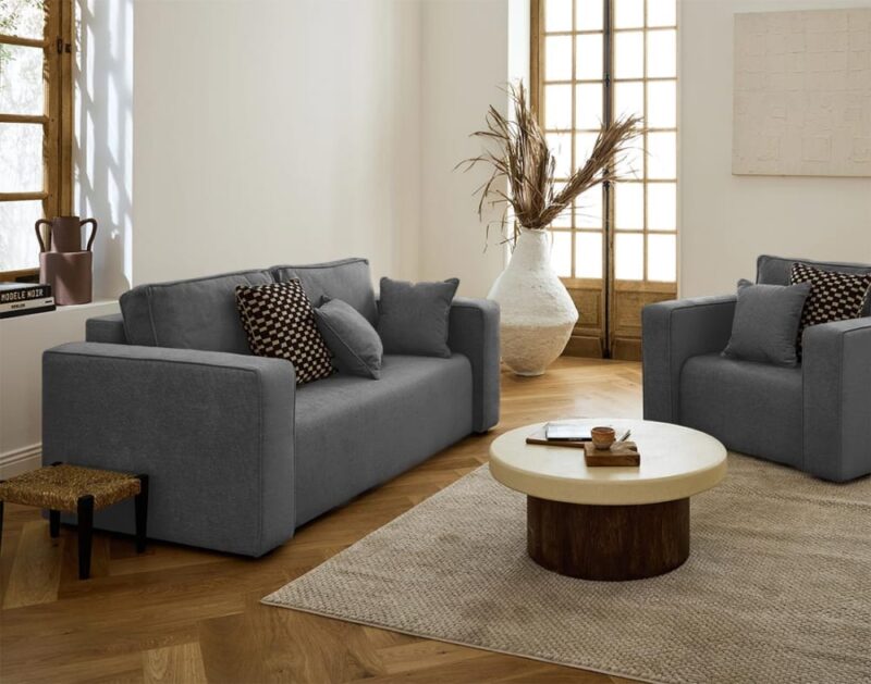 Test du canapé Best Mobilier Topaze 2 places (fixe, tissu gris)